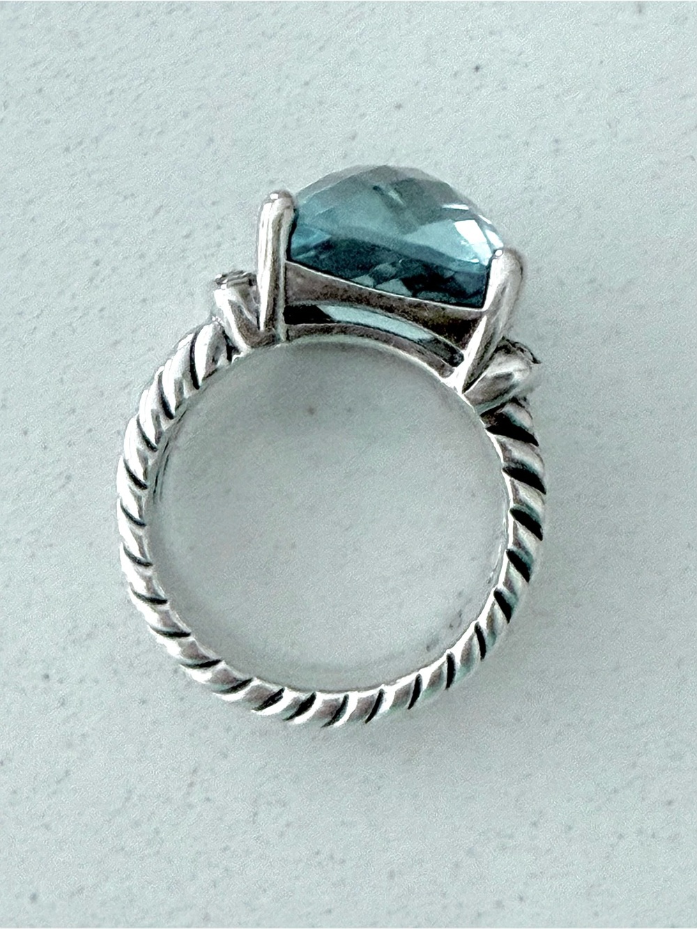 David Yurman Wheaton Blue Topaz Ring 5 1/2 - Picture 11 of 16